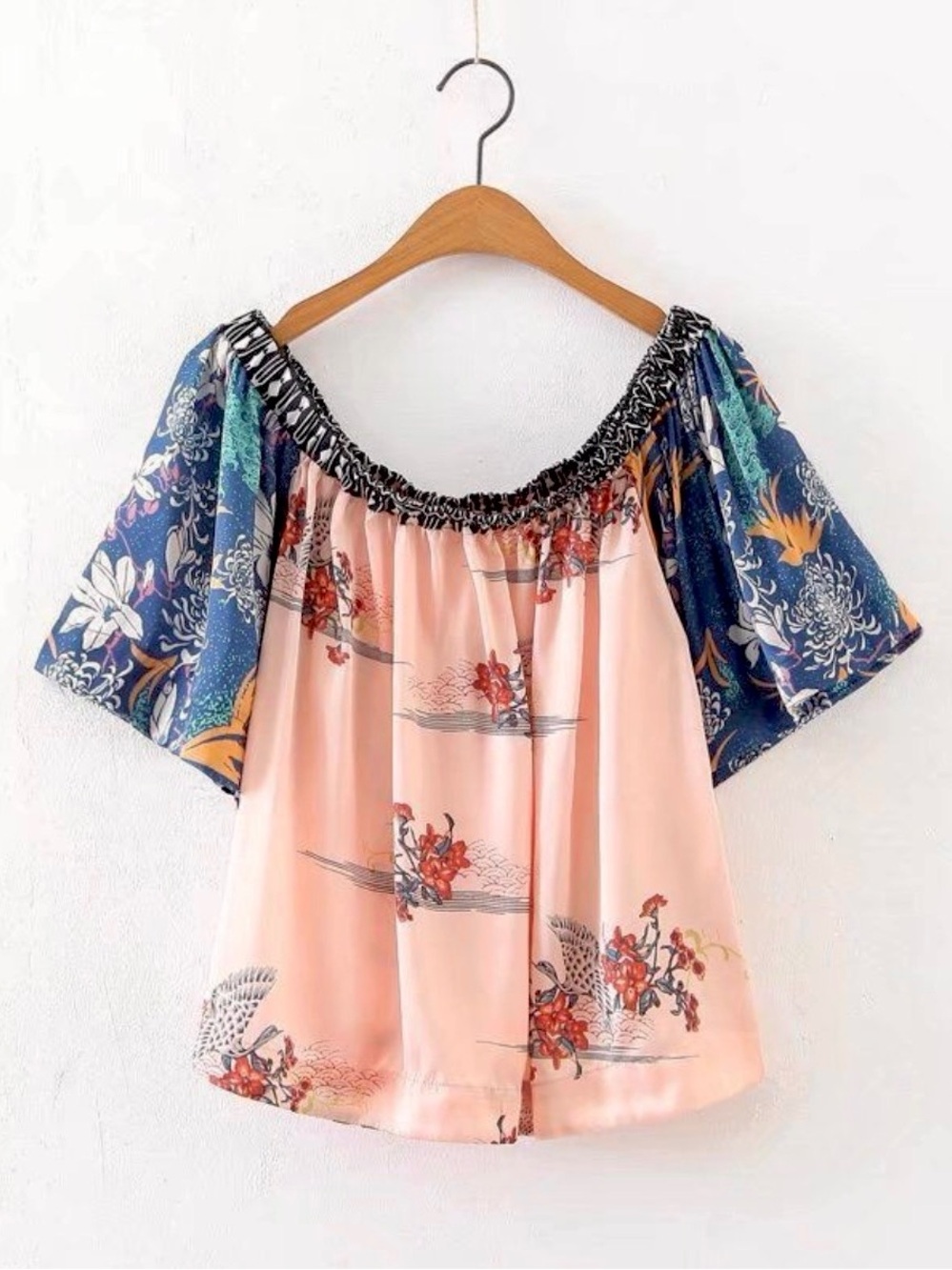 Free People Floral Off-Shoulder Top